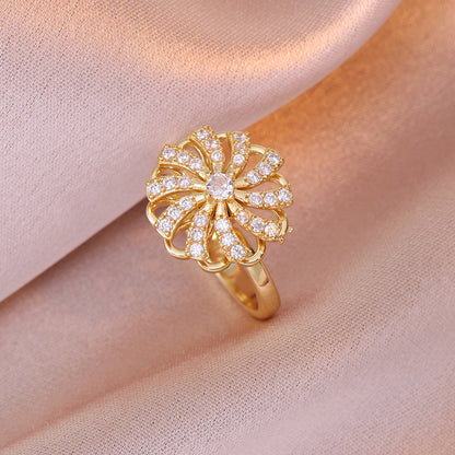 Zircon Flower Necklace or Ring for Women