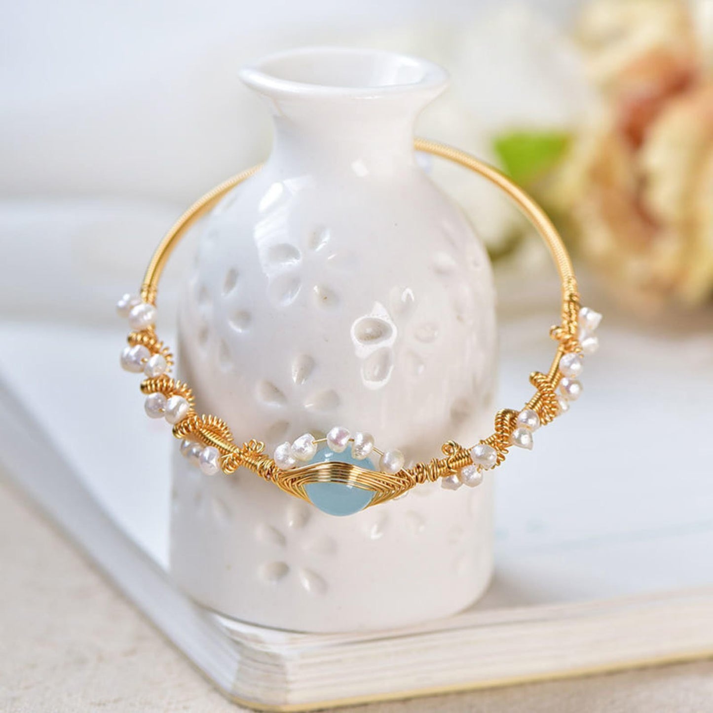 Gold Plated Pearl Bracelet