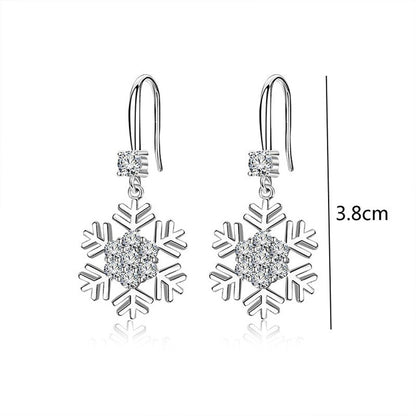 Temperament Snowflake Earrings with Rhinestones