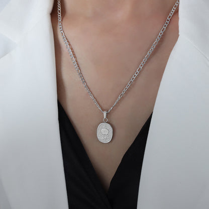 Titanium Steel Flower Pendant Necklace