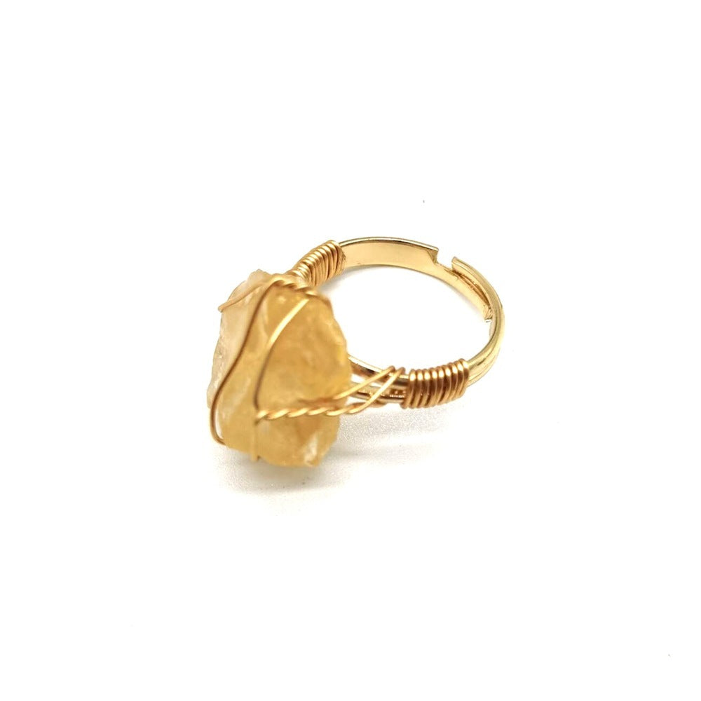 Adjustable Rough Stone Agate Ring