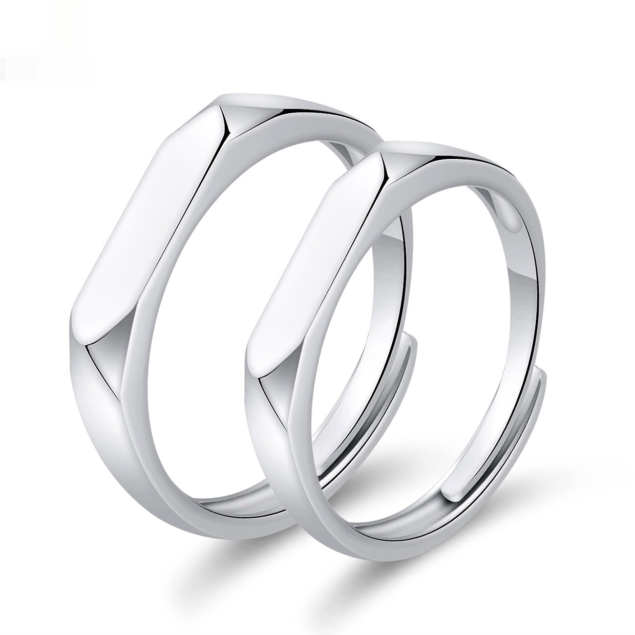 Moissanite Engagement Couple Rings