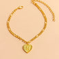 Gold Initial Letter Anklet for Women