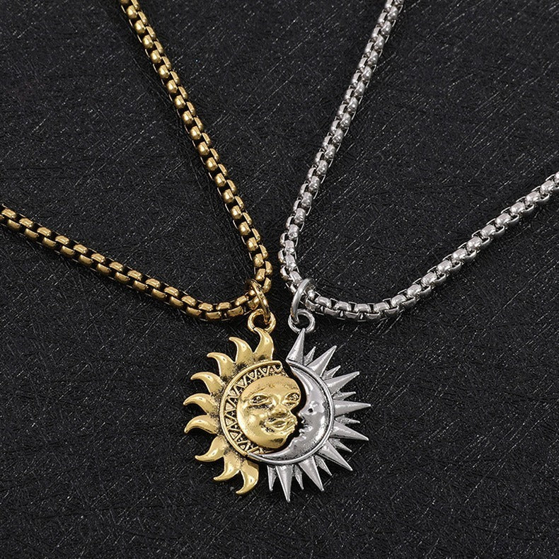 Sun and Moon Couple’s Necklace & Earrings