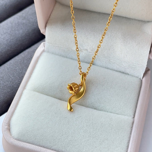 Frosted Lily Flower Necklace for Women