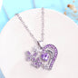 Butterfly Love Necklace with Rhinestones – Fashion, Hollow Heart Shaped Clavicle Chain, Pendant, Gift