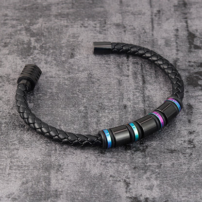 Leather Titanium Steel Bracelet