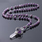 Natural Stone Crystal Column Pendant Necklace