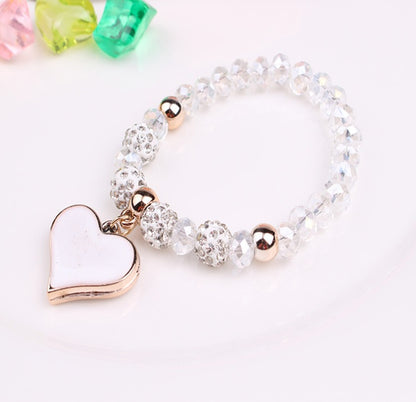 Elastic Crystal Heart Bracelet