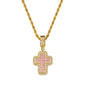 T-Square Cross Necklace with Zircon Crystal