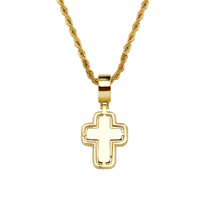 T-Square Cross Necklace with Zircon Crystal