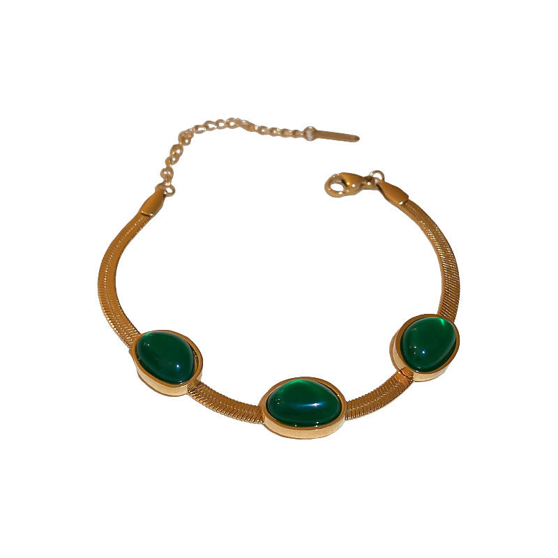 Green Stone Crystal Jewellery Set