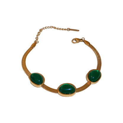 Green Stone Crystal Jewellery Set