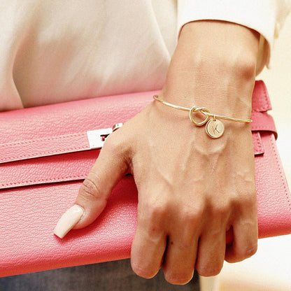 Personalized Initial Heart Knot Bracelet