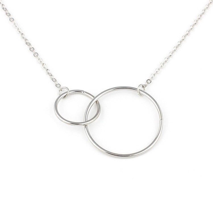 Double OT Chain Necklace with Heart Pendant