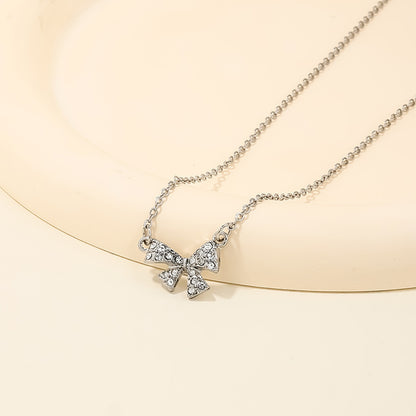 Sweet Light Luxury Bow Necklace for