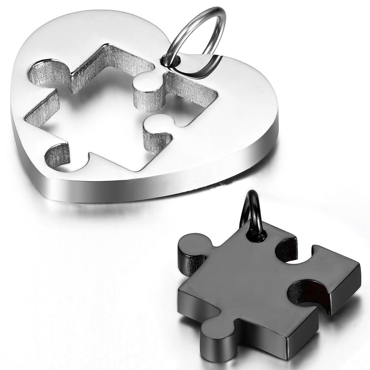 Love Puzzle Couple Pendant Necklace