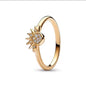 Moon and Sun Couple Adjustable Zircon Ring