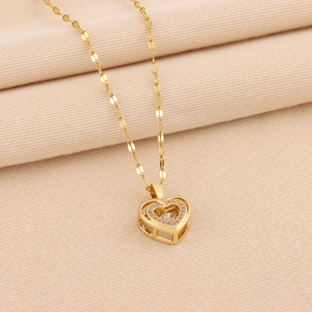 Double Layer Love Pendant Necklace