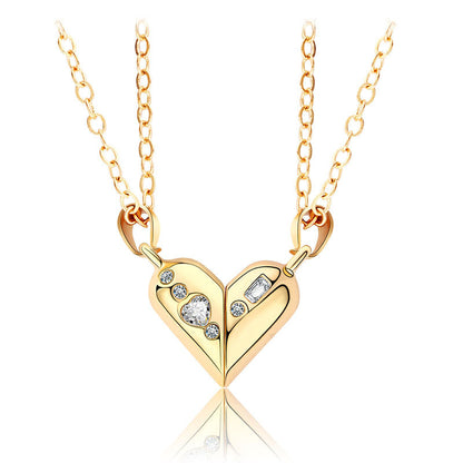 Magnet Stone Rotating Heart Shaped Necklaces