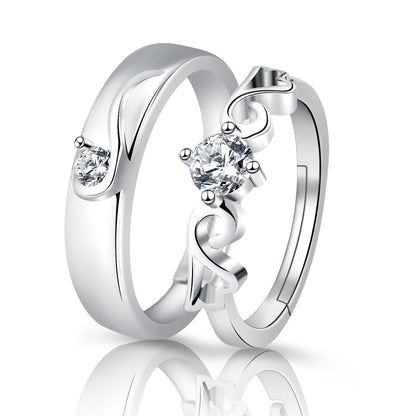 Moissanite Engagement Couple Rings