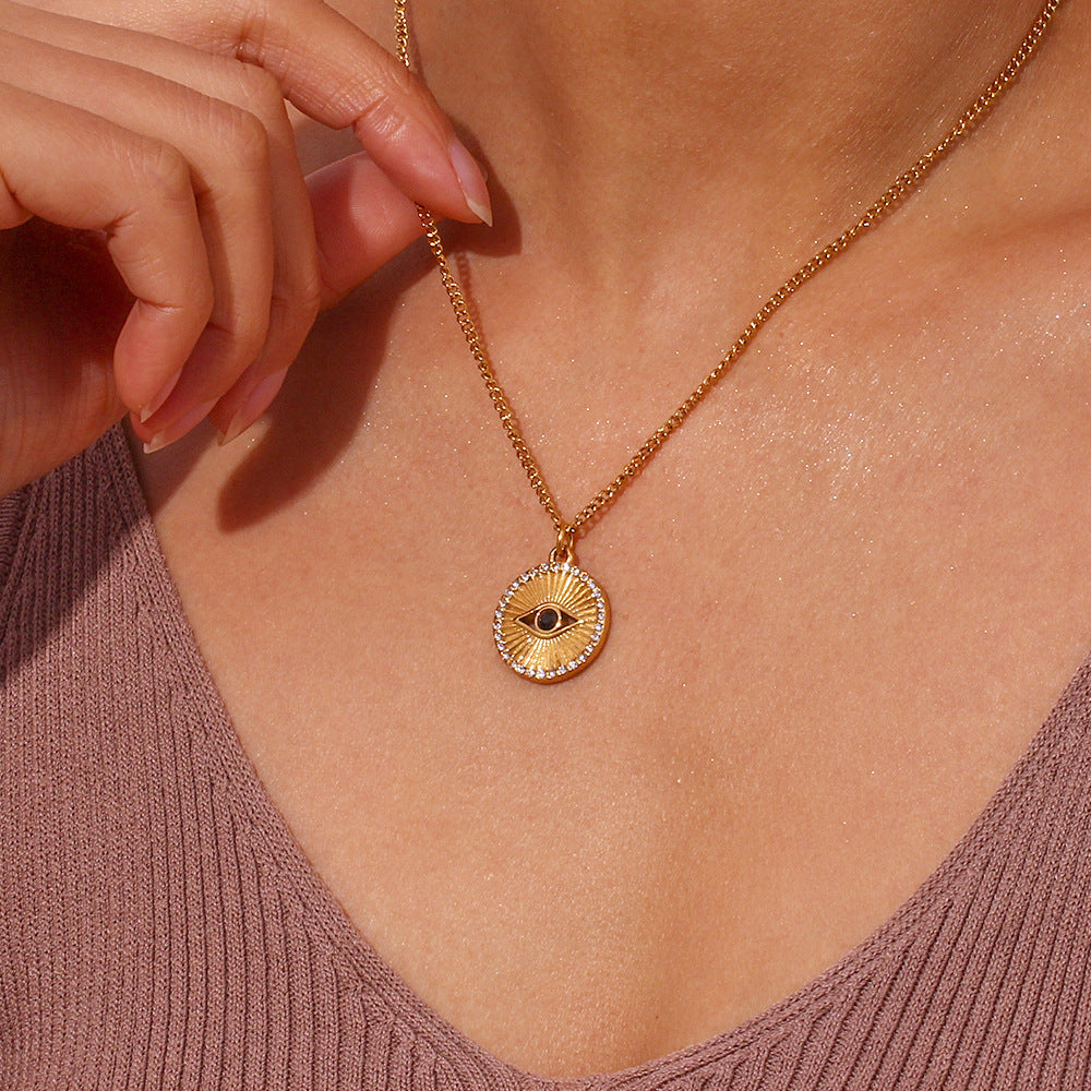 Minimalist Black Eyes Necklace