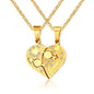 Titanium Steel Heart-Shaped Couple Pendant Necklace