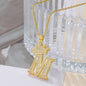 Gold Crown A-Z Pendant Necklace
