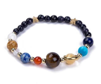 Universe Galaxy Eight Planets Beads Bracelet