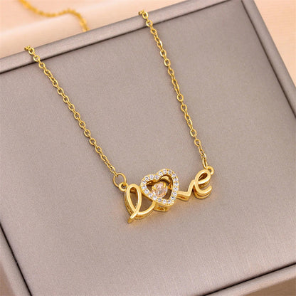 Titanium Steel Love Necklace – Fashionable Clavicle Gift Chain for Women