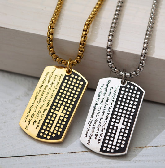 Dog Tag Bible Verse Necklace & Pendant