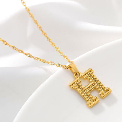 Gold Initial Letter Necklace – 18K Gold Plated A–Z Alphabet