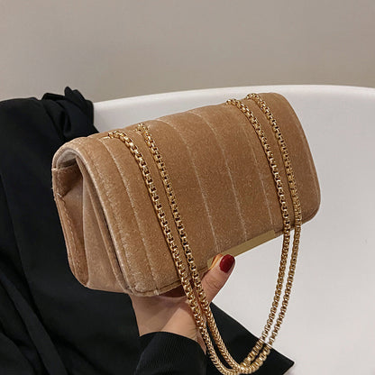 Shoulder Velvet Chain Crossbody Bag