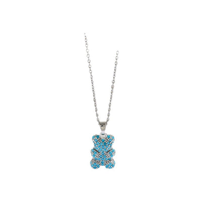 Bear Necklace with Micro-Inlaid Zircon
