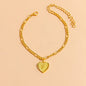 Gold Initial Letter Anklet for Women