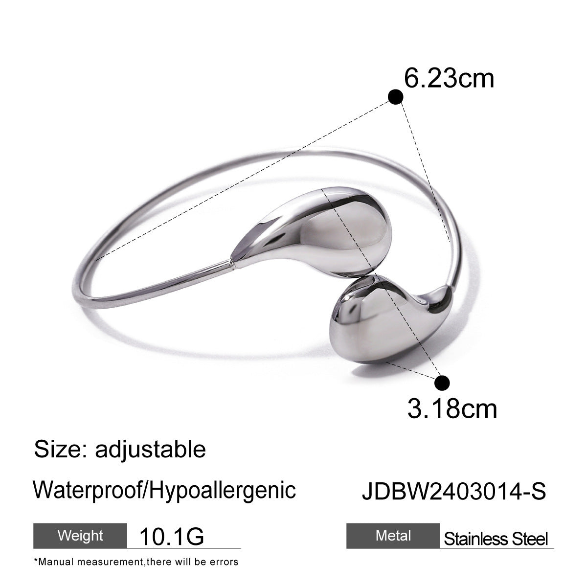 Irregular Water Drop Twist Adjustable Bangles