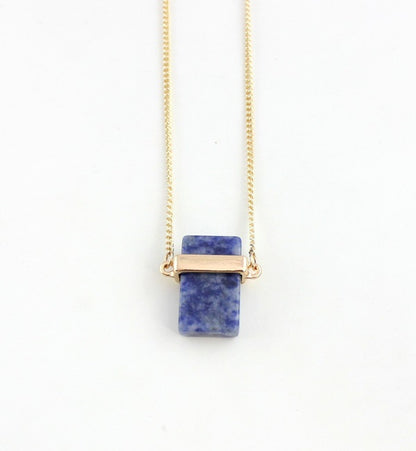 Natural White Turquoise & Turquoise Inlaid Necklace