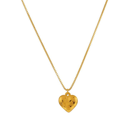 Gold Heart Pendant Necklace for Women