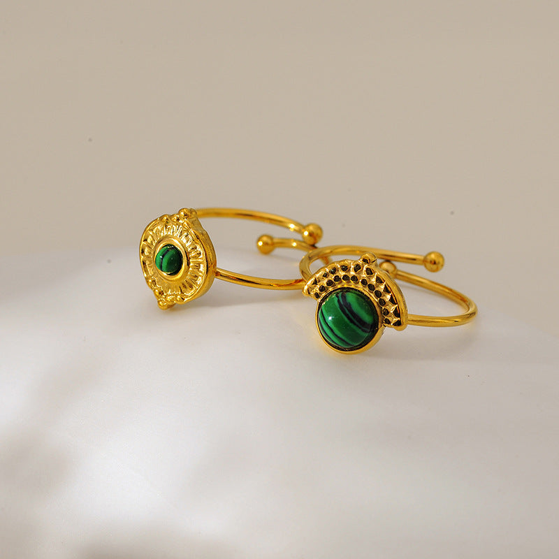 Natural Stone Turquoise Ring – Adjustable