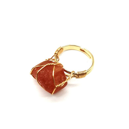 Adjustable Rough Stone Agate Ring