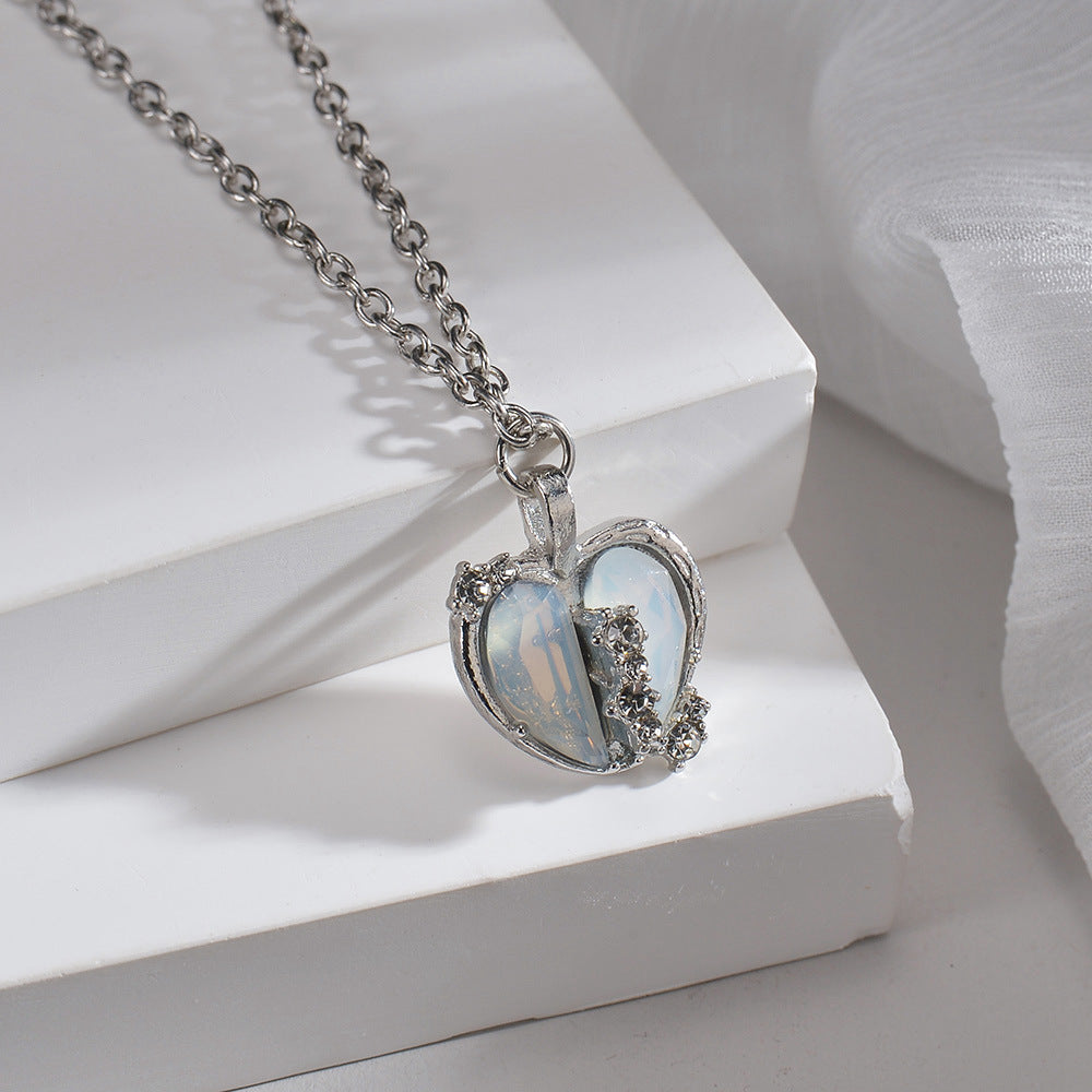 Moonstone Heart Necklace