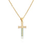 Micro-Inlaid Turquoise Cross Necklace