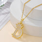 Gold Crown A-Z Pendant Necklace