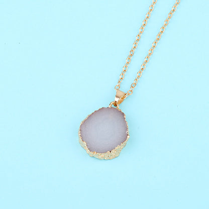 Irregular Resin Natural Stone-Look Pendant Necklace