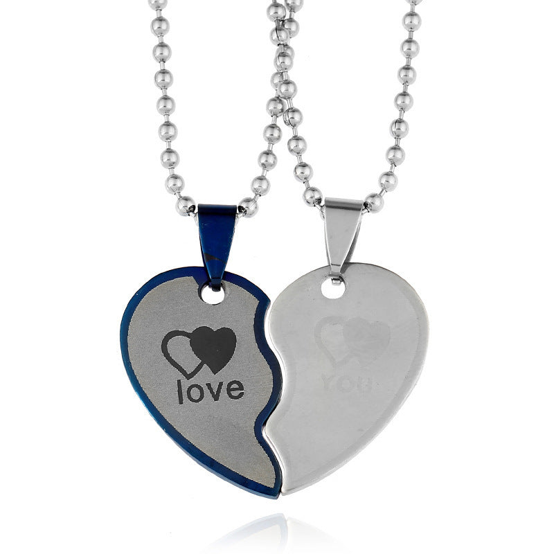 Heart-Shaped Friendship Couple Necklace – 2pcs