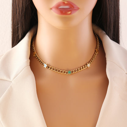 Elegant Heart & Butterfly Stainless Steel Necklace