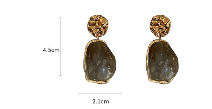 Silver Needle Resin Geometric Earrings