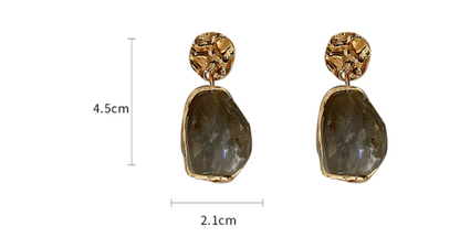 Silver Needle Resin Geometric Earrings