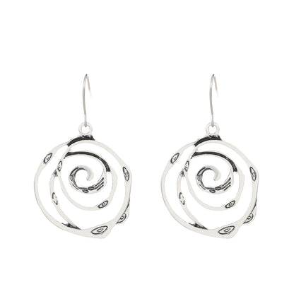 Long Vintage Hollow Circle Vortex Earrings