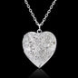 Heart Shaped Photo Frame Locket Pendant Necklace Silver